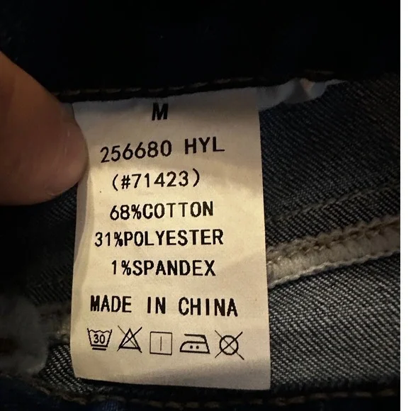 Flamingals Womens Embroidered Hem Straight Leg Jeans Blue Size M NEW - Picture 4 of 4